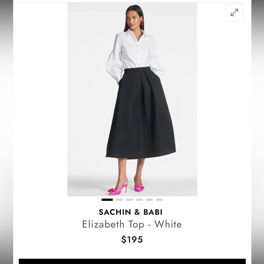 Sachin + Babi Elizabeth Top - White White Shirt Jacket size 4 - Picture 2 of 16